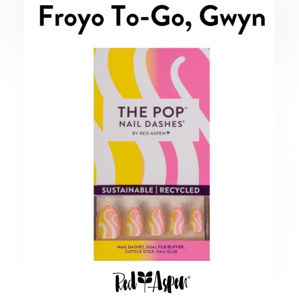 Red Aspen The Pop Nail Dashes
Froyo To-Go, Gwyn Medium Almond designs 
B6n